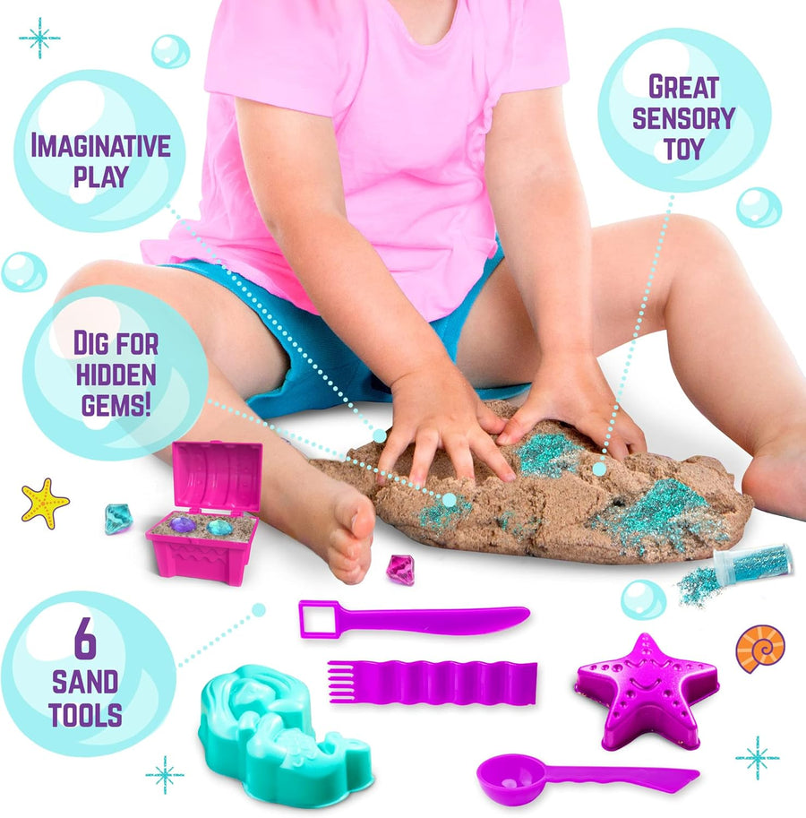GirlZone Mermaid Treasures Play Sand Kit - liquidation.store