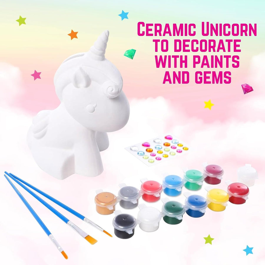 GirlZone Paint Your Own Unicorn Piggy Bank - liquidation.store