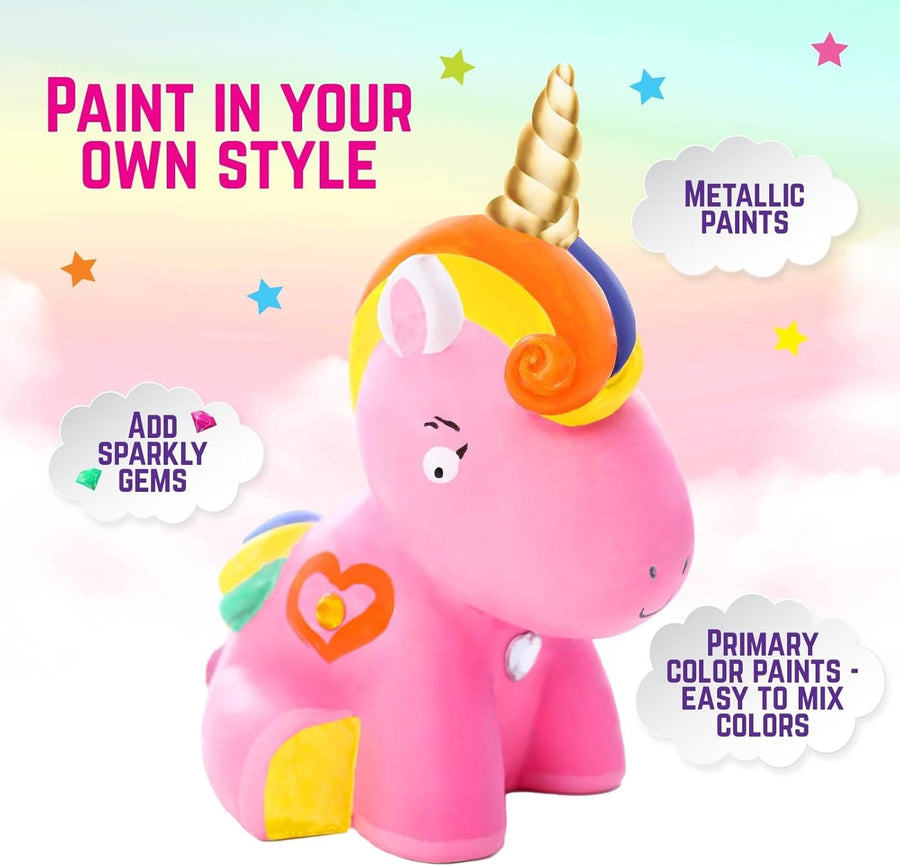 GirlZone Paint Your Own Unicorn Piggy Bank - liquidation.store