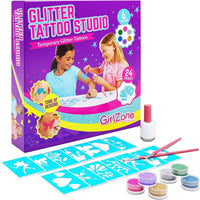 Thumbnail for GirlZone Temporary Glitter Tattoos Kit for Girls - 33 Pieces - liquidation.store