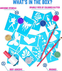 Thumbnail for GirlZone Temporary Glitter Tattoos Kit for Girls - 33 Pieces - liquidation.store