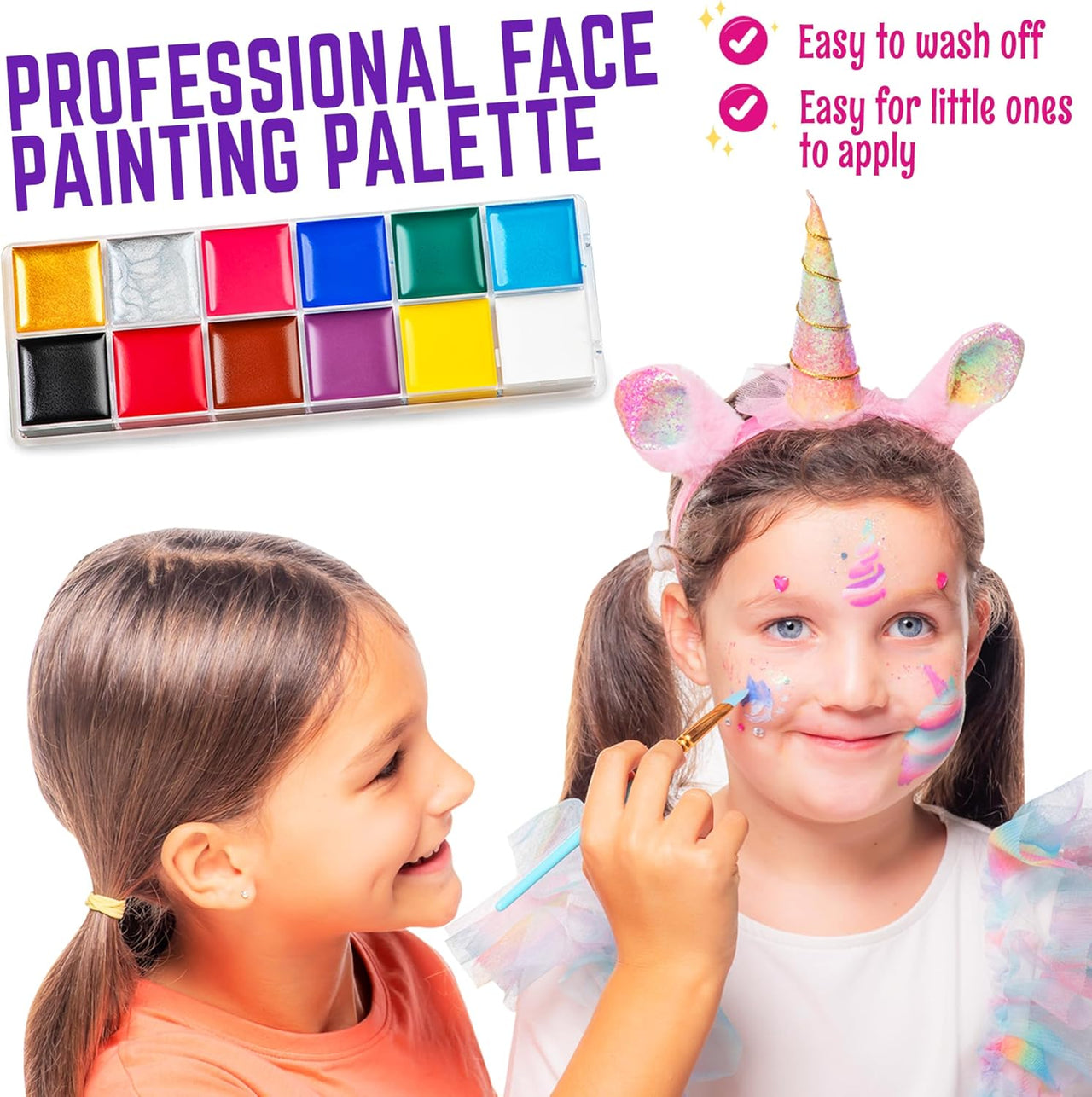 GirlZone Unicorn and Jewels Face Painting Kit - liquidation.store