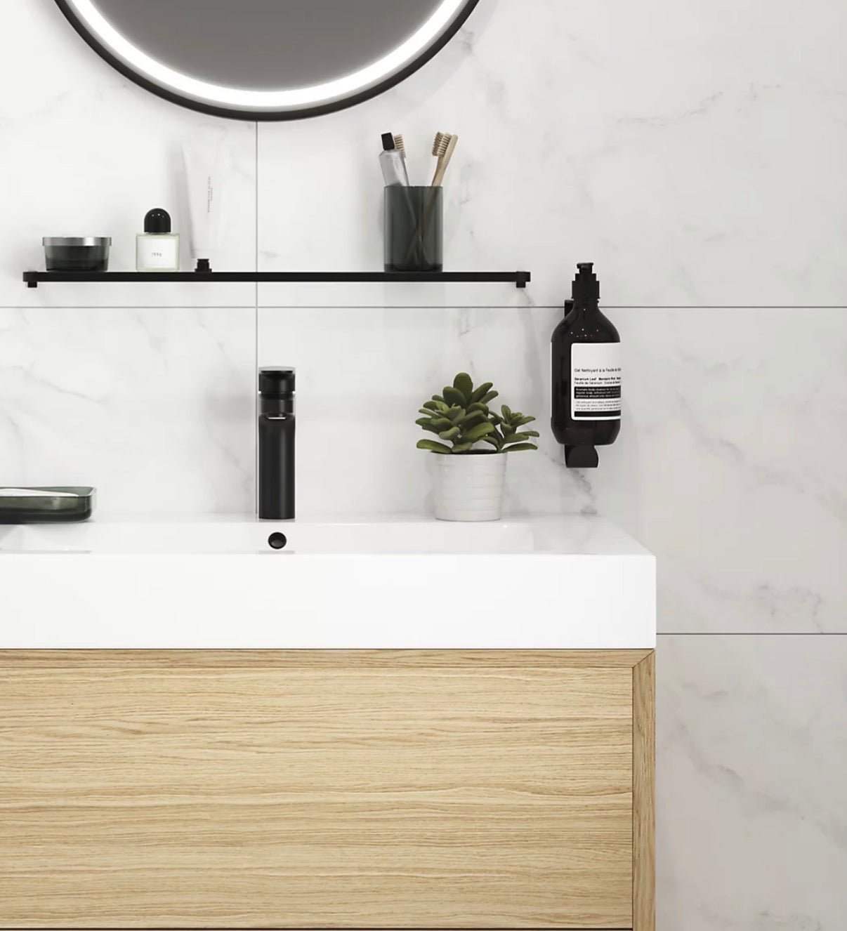 Good home Elland Metal Soap Dispenser Holder with Wall Mount - liquidation.store