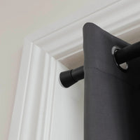 Thumbnail for GoodHome Araxos Matt Black Extendable Single Curtain Pole Set - liquidation.store