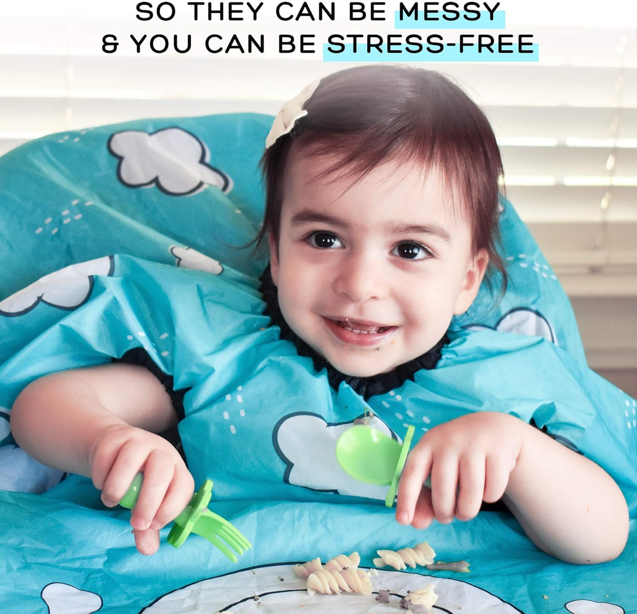 grabease All Over Bib for babies and toddlers - Teal - liquidation.store