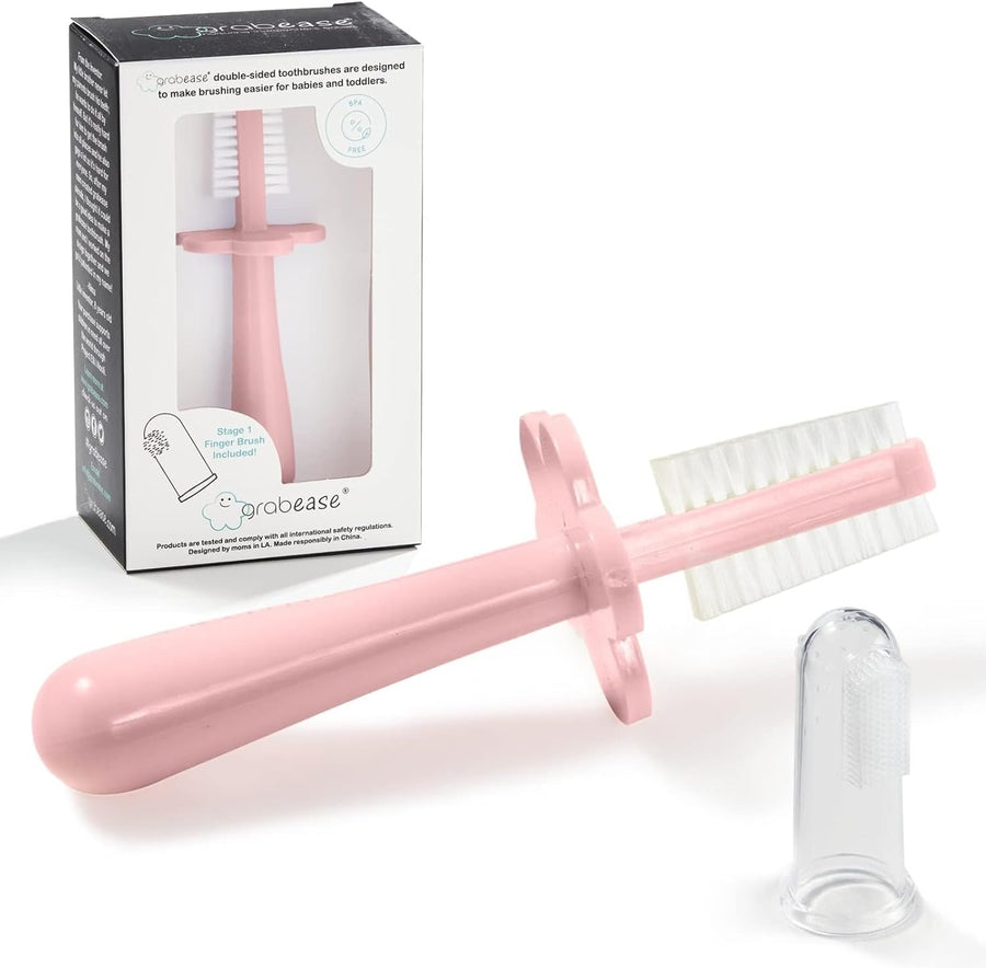 Grabease BPA - Free Double - Sided Baby Toddler Toothbrush - Pink - liquidation.store