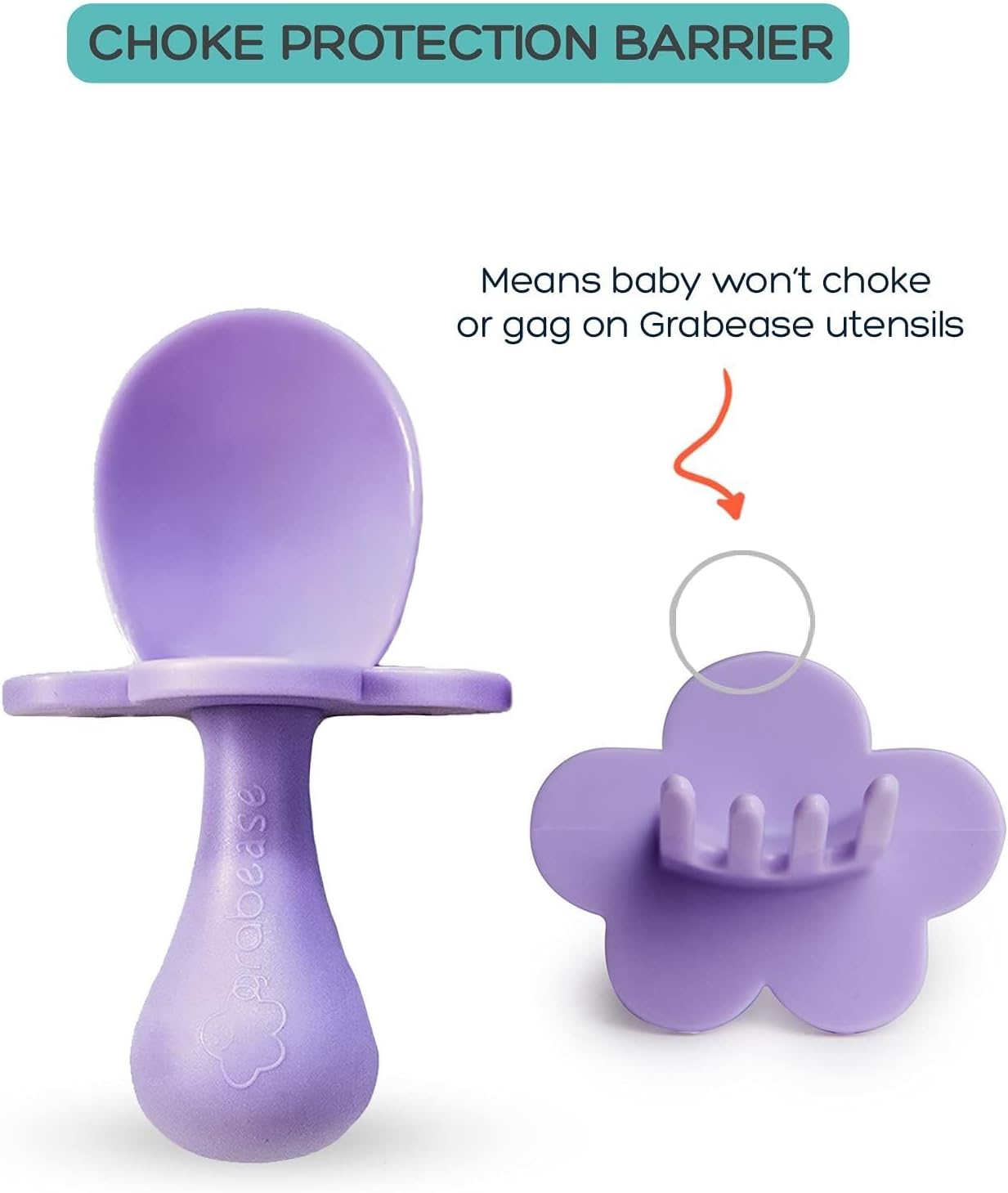 Grabease Silicone Baby Feeding Utensil Set - Purple - liquidation.store