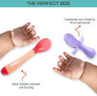 Grabease Silicone Baby Feeding Utensil Set - Purple - liquidation.store