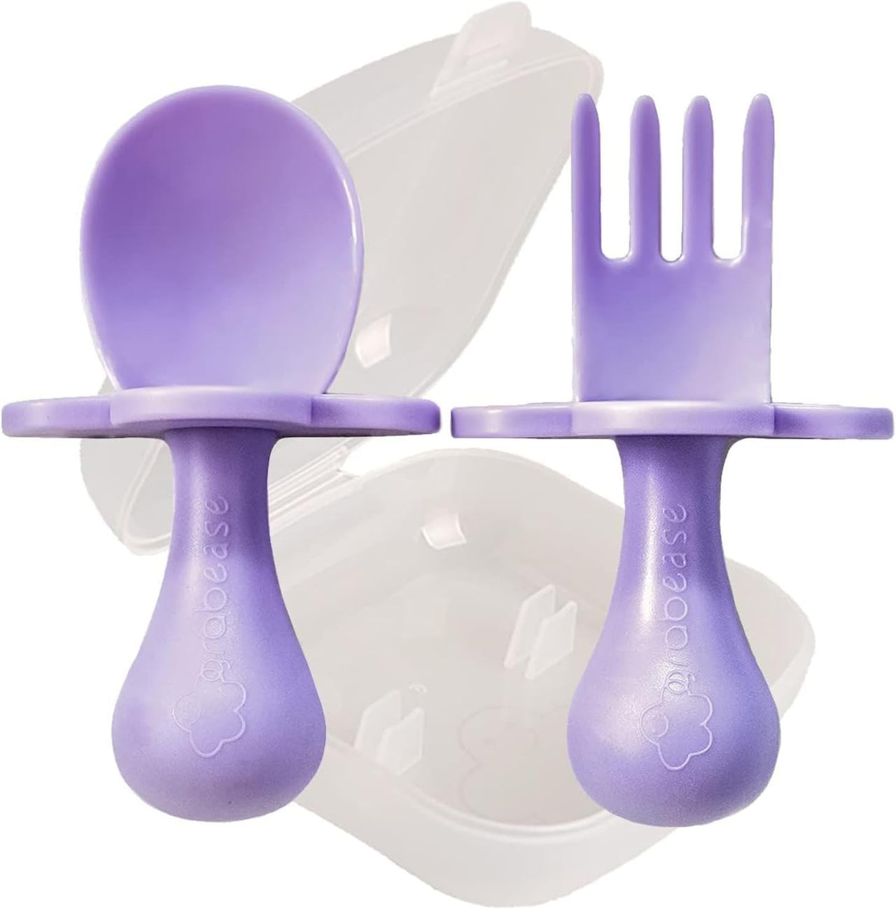 Grabease Silicone Baby Feeding Utensil Set - Purple - liquidation.store
