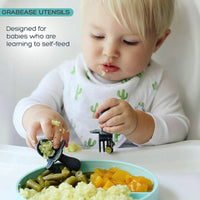 Grabease Silicone Baby Utensil Set - Mint Green - liquidation.store