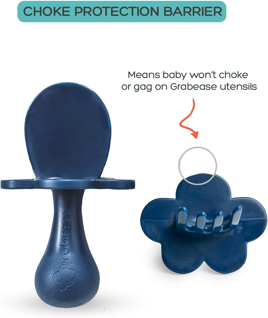 Grabease Silicone Baby Utensil Set - Navy - liquidation.store