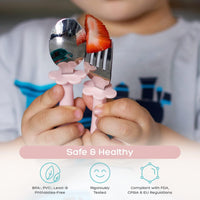 Thumbnail for Grabease Toddler Utensils Set Fork Spoon & Knive - Blush Pink - liquidation.store