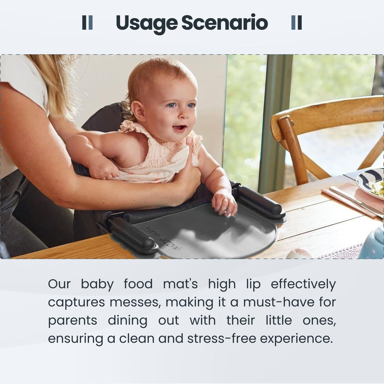 guzzie+Guss Perch Silicone Table Chair Placemat (Grey) - liquidation.store