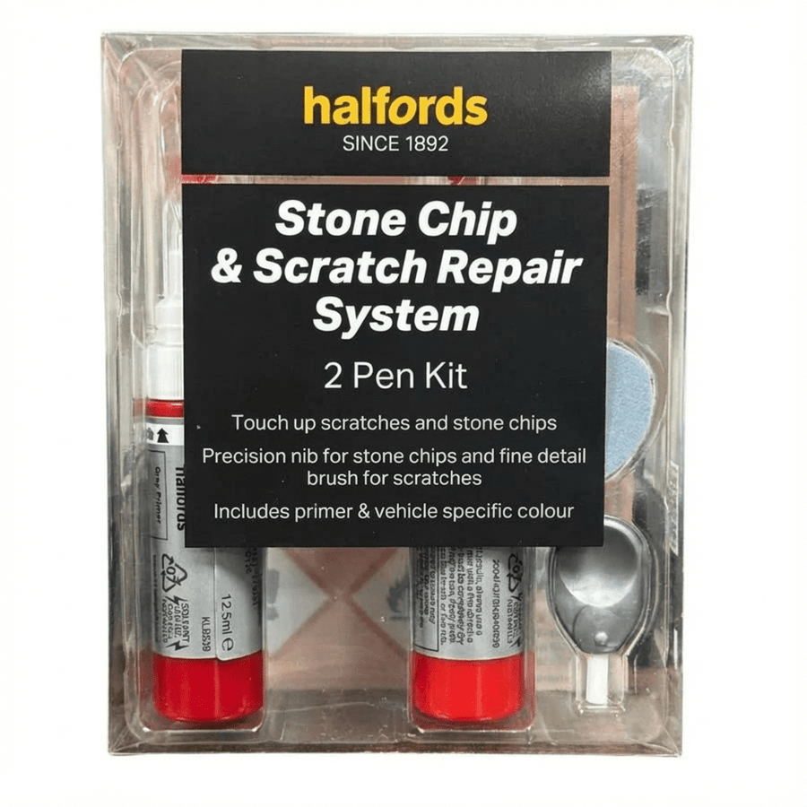 Halfords Stone Chip & Scratch Repair System for Cars - 2 Pen Kit (Peugeot Scarlet Red) - liquidation.store