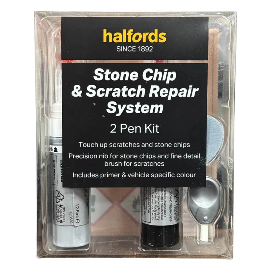 Halfords Stone Chip & Scratch Repair System for Cars - 2 Pen Kit (Phantom Black Pearlescent) - liquidation.store