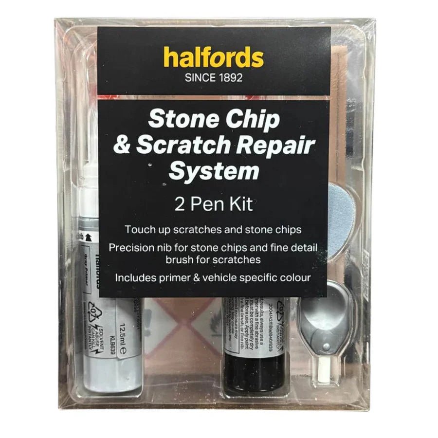 Halfords Stone Chip & Scratch Repair System for Cars - 2 Pen Kit (Renault Titanium Grey Pearlescent) - liquidation.store