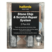 Thumbnail for Halfords Stone Chip & Scratch Repair System for Cars - 2 Pen Kit (Toyota Decuma Grey Metallic) - liquidation.store