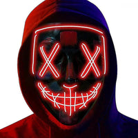 Halloween LED Stitched Purge Mask - RED - liquidation.store