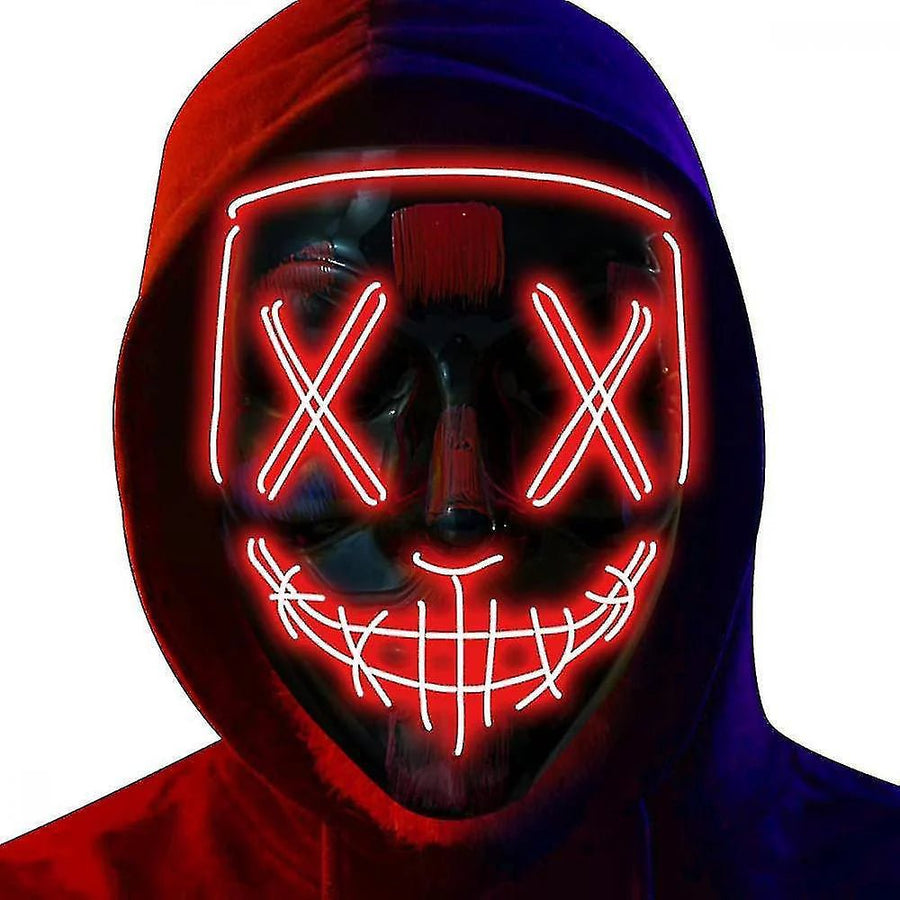 Halloween LED Stitched Purge Mask - RED - liquidation.store