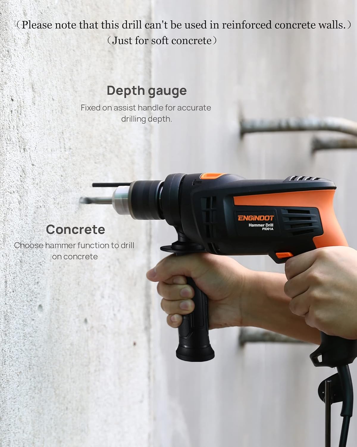 Hammer Drill, ENGiNDOT 710W Corded Impact Drill 2 IN1 - liquidation.store