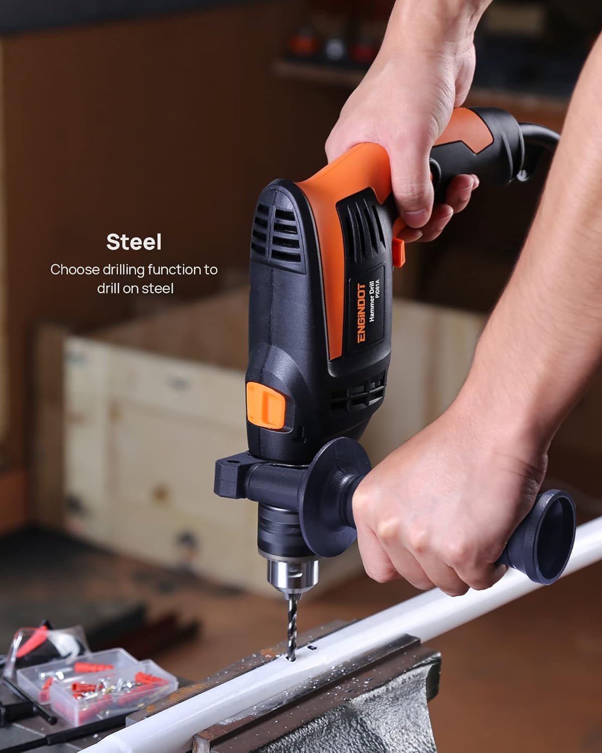 Hammer Drill, ENGiNDOT 710W Corded Impact Drill 2 IN1 - liquidation.store