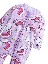 Thumbnail for Happy Clouds - Lilac Baby Zip Sleepsuit with Hand & Feet Cuffs (Various Sizes) - liquidation.store