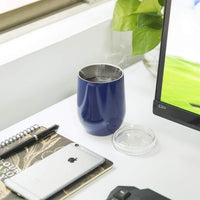 Happy Earth Stainless Steel Insulated Travel Mug - 350ml (Blue) - liquidation.store