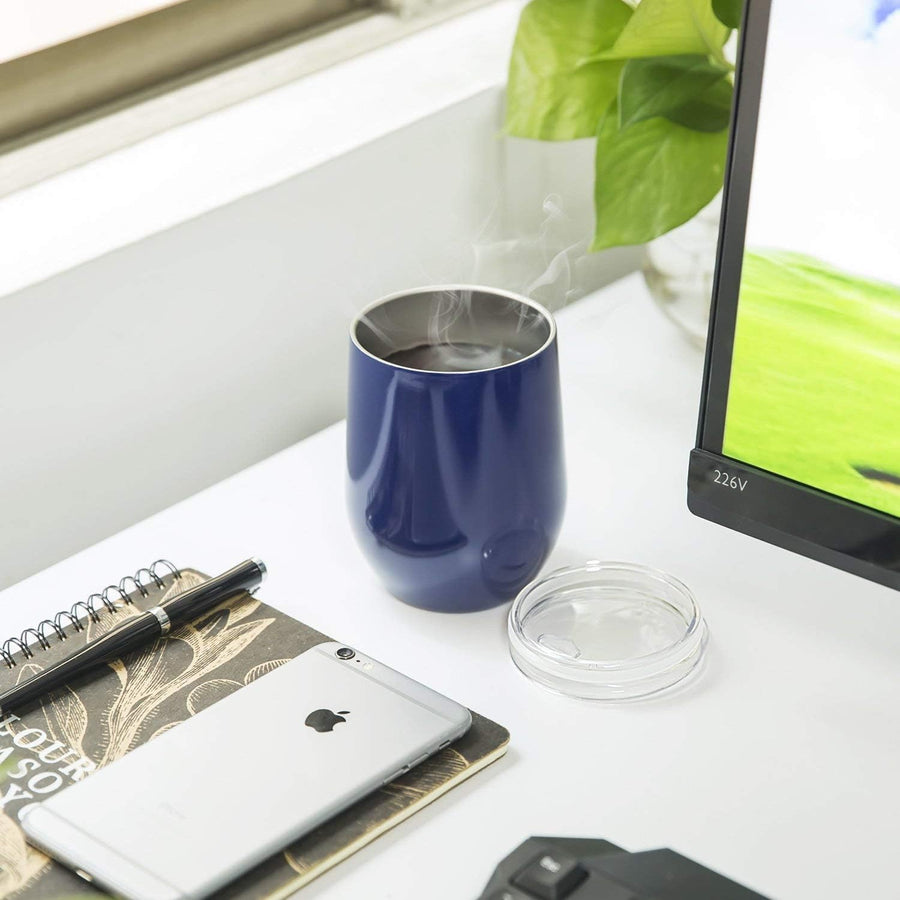 Happy Earth Stainless Steel Insulated Travel Mug - 350ml (Blue) - liquidation.store