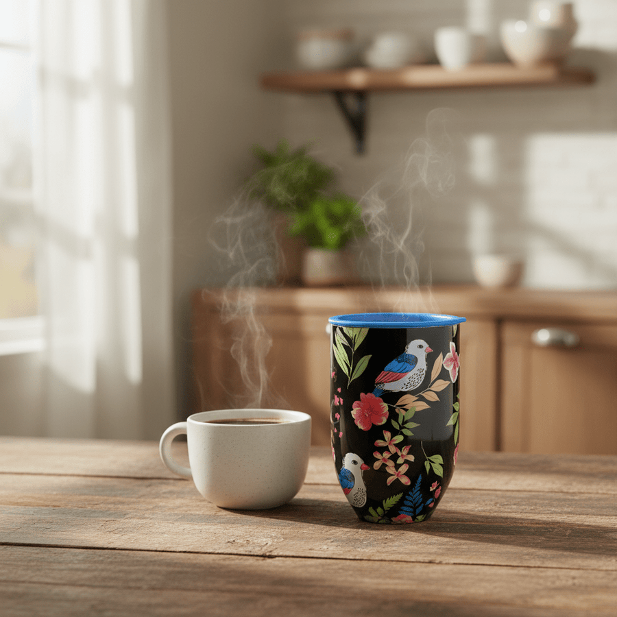 Happy Earth Stainless Steel Insulated Travel Mug - 350ml (Love Birds) - liquidation.store