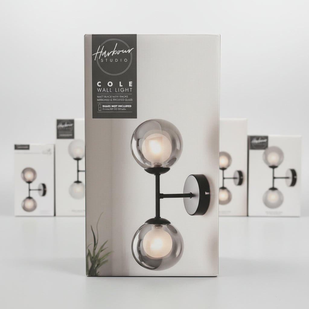 Harbour Studio Matte Black Cole Double Wired LED Wall Light - liquidation.store