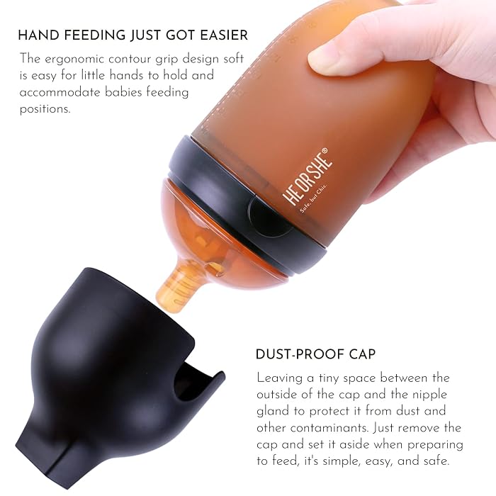 HE OR SHE Silicone Ultra Wide Neck Baby Bottle - Anti Colic Bottle - liquidation.store