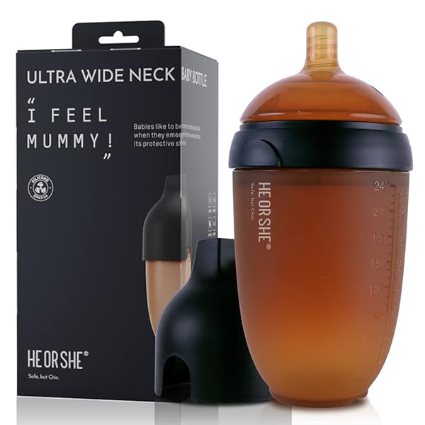 HE OR SHE Silicone Ultra Wide Neck Baby Bottle - Anti Colic Bottle - liquidation.store