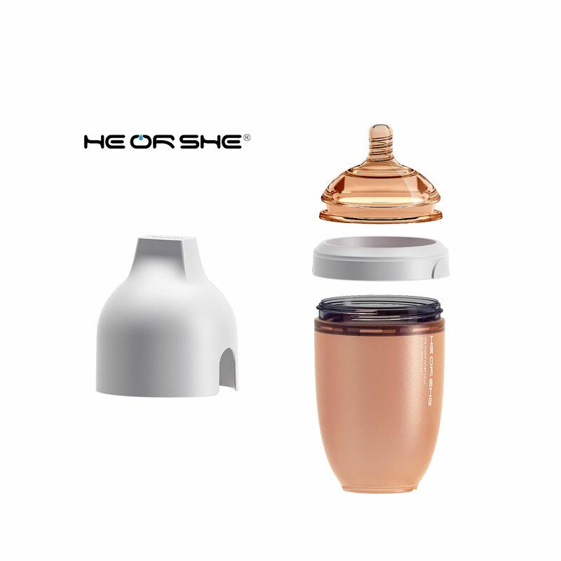 HEORSHE Ultra Wide Neck baby toddler Bottle, 6+ months, Grey, 240 ml - liquidation.store