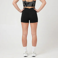 Snuggz Super Stretch Wrap Over Waist Pocket Detail Short - Black