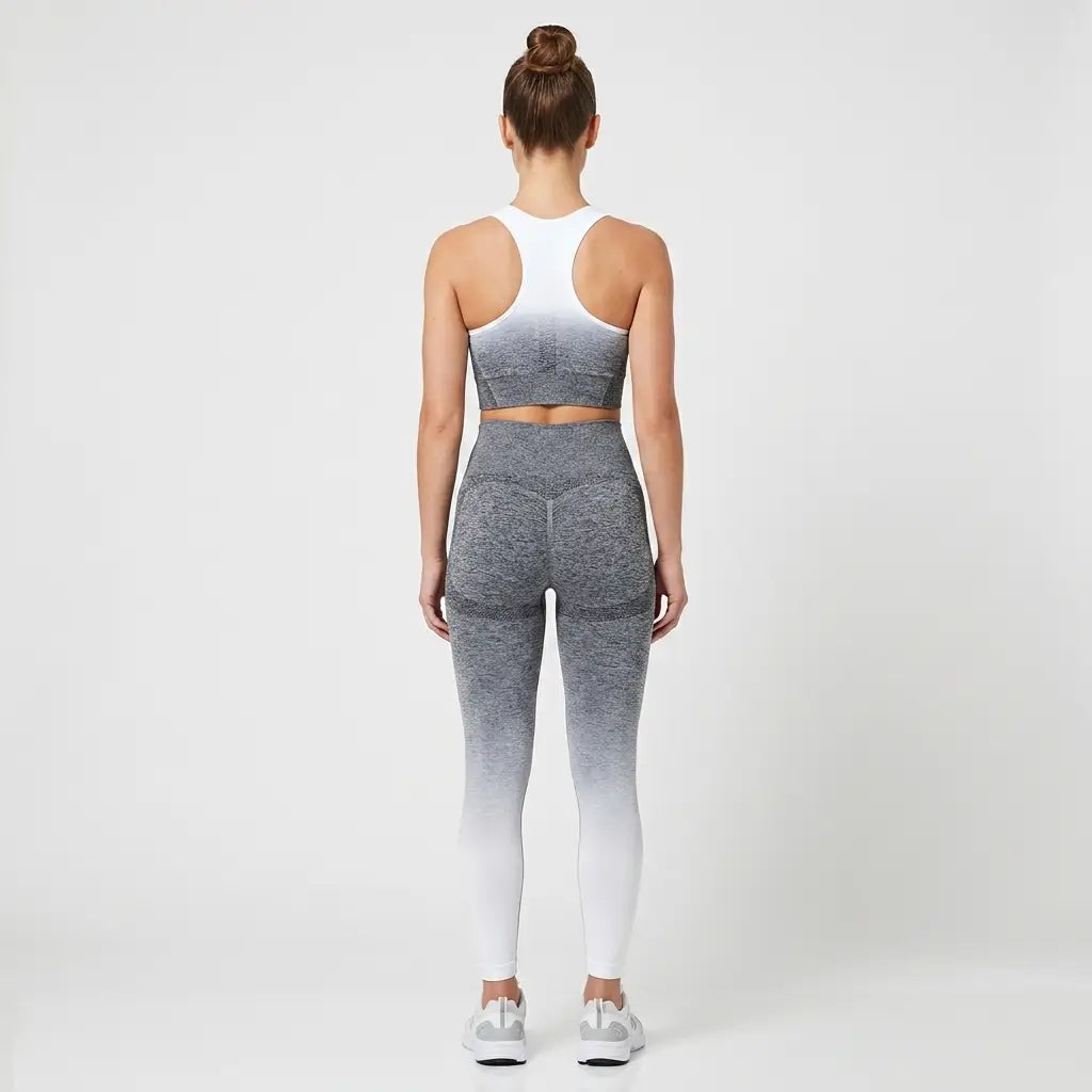 Snuggz Fit Super Stretch Tie Dye Sculpt Grey-White Legging Bar Set