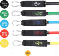 High Pulse Resistance Bands Set - 5 Strengths with Handles - liquidation.store