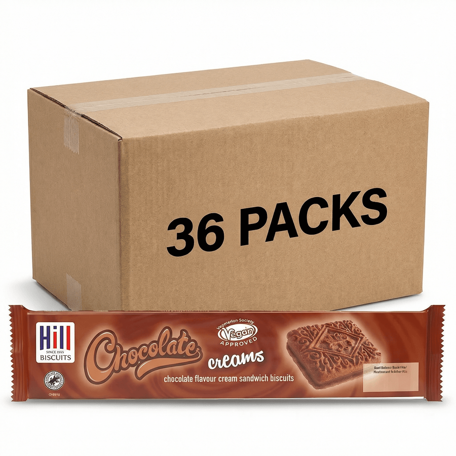 Hill Biscuits Chocolate Creams - 150g x 36 Packets - liquidation.store
