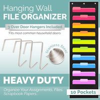 Thumbnail for Hippo Creation Heavy Duty Storage Pocket Chart (Black - 1 Pack, 10 Pockets) - liquidation.store