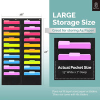 Thumbnail for Hippo Creation Pocket Chart (Black - 1 Pack 20 Pockets) - liquidation.store