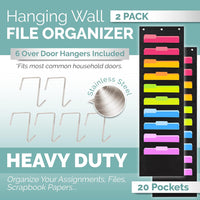 Thumbnail for Hippo Creation Pocket Chart (Black - 2 Pack 10 Pockets) - liquidation.store