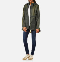 Thumbnail for Hunter Women Raincoat Vinyl Smock - Dark Olive - XS (Size 6) - liquidation.store