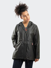 Thumbnail for Hunter Women Raincoat Vinyl Smock - Dark Olive - XS (Size 6) - liquidation.store