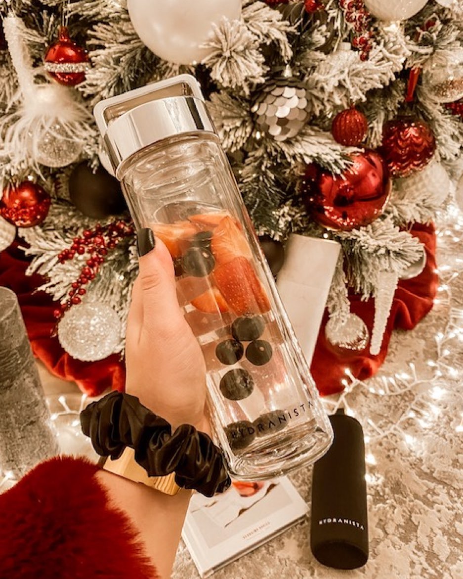 Hydranista glass water bottle - Gold Lid - liquidation.store