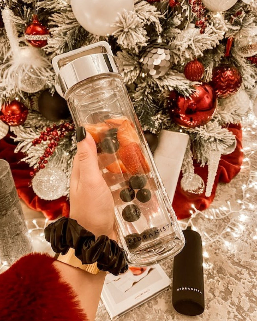 Hydranista glass water bottle - Gold Lid - liquidation.store