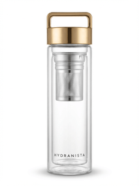 Thumbnail for Hydranista Glass Water Bottle with infuser 500ml - Gold Lid - liquidation.store