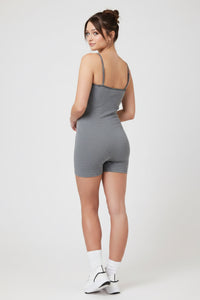 Snuggz Grey Super Stretch Ribbed Waist Short Unitard (Various Sizes)