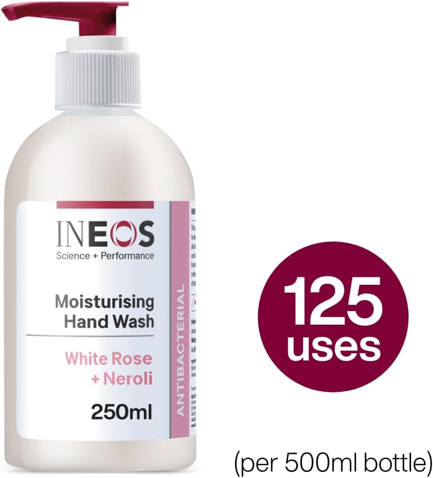 INEOS Moisturising Antibacterial Handwash White Rose & Neroli 250ml (6 Bottles) - liquidation.store