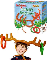 Thumbnail for Inflatable Antler Hat Rudolf Reindeer Ring Toss Christmas Party Game - liquidation.store