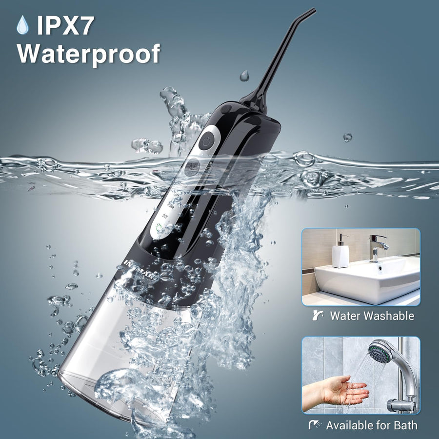 INSMART Water Flosser for Teeth - Cordless (Black) - liquidation.store