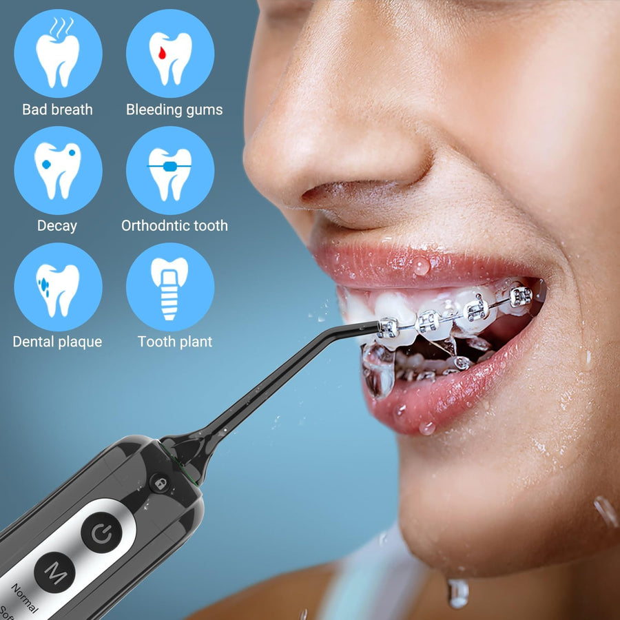 INSMART Water Flosser for Teeth - Cordless (Black) - liquidation.store